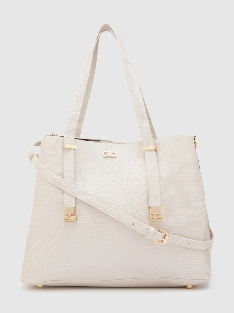 جلو باص Globus Women Ivory Textured Casual Handheld Bag